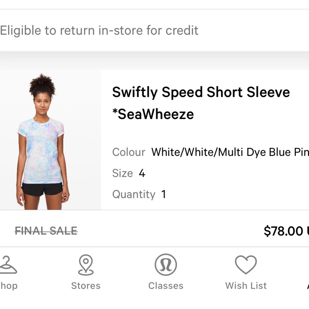 Swiftly Speed Short Sleeve
*SeaWheeze
White/White/Multi Dye Blue Pink Size 4